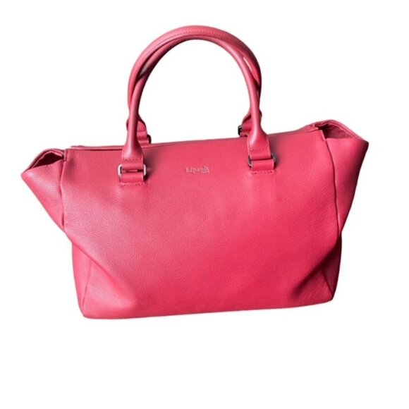 Lipault Paris Red Leather Dual Handle Bag - Picture 1 of 12